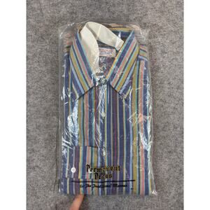 Vtg 80s Mansfield Marshall Field & Company Striped Dress Shirt Mens Size 15 NWT